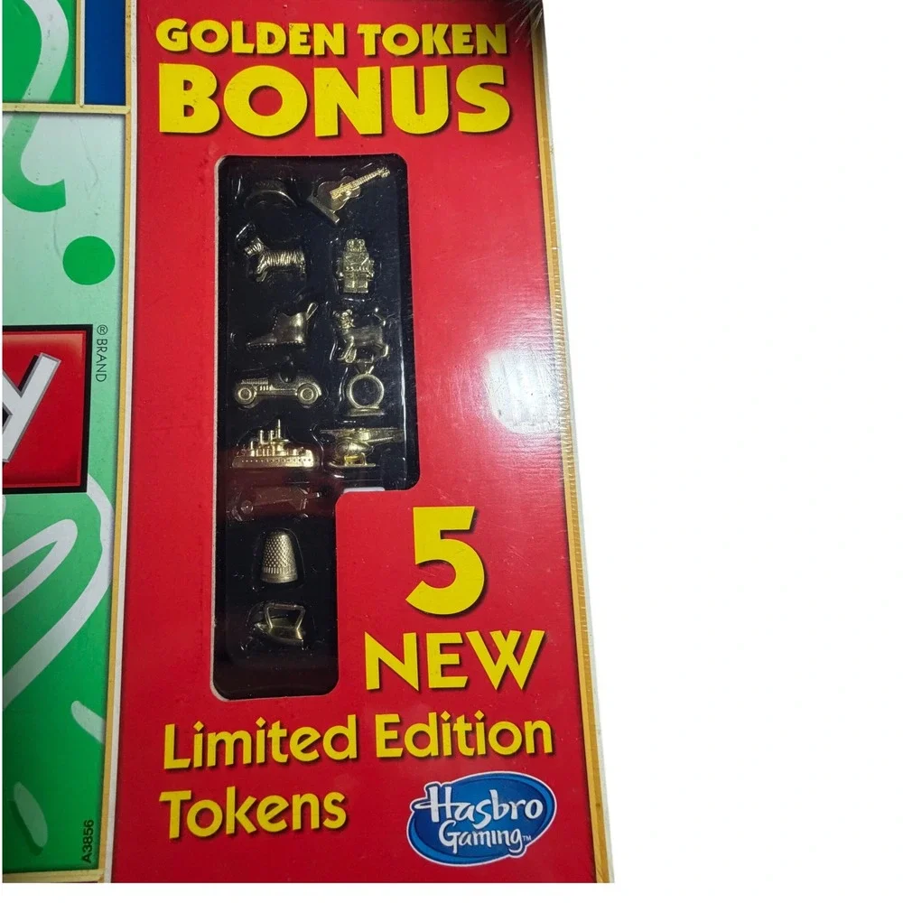 Monopoly Board Game Hasbro Gaming Golden Token Bonus 5 Limited Edition New A3856